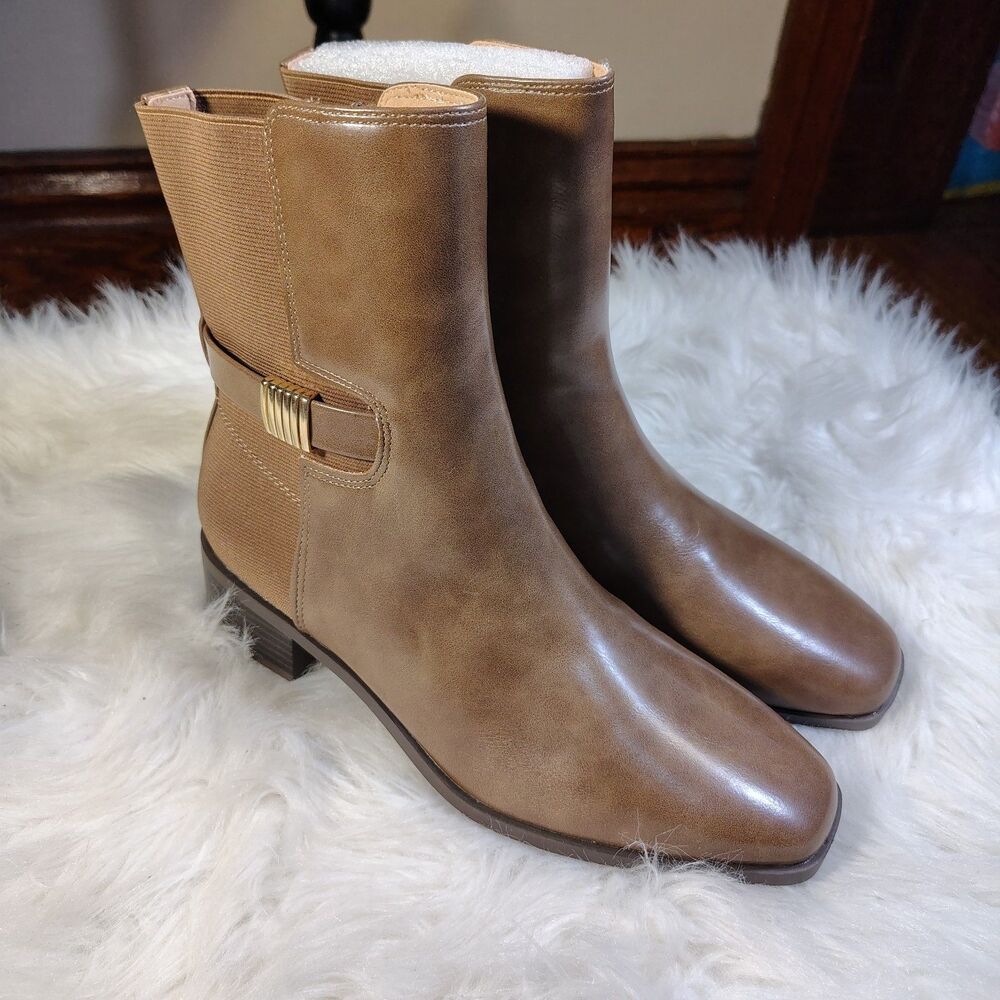 Journee Collection Light Brown Above Ankle Boots Wmns Size 9 NEW
